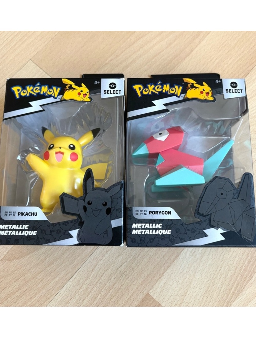 Pokemon Select True-Color Metallic Porygon & Pikachu 3" Figures Jazwares *NEW*